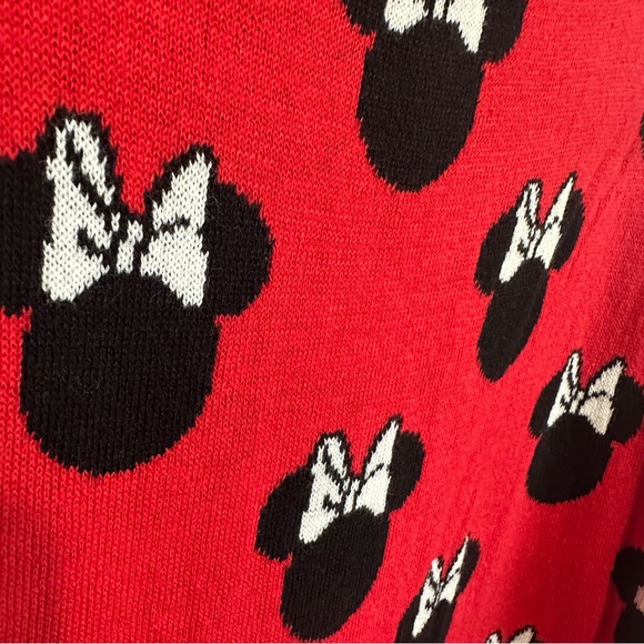 Minnie Mouse Sleeveless Sweater Women's L Red Disney Cartoon Pullover Vest - Picture 3 of 6